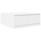 Tavolino da Salotto con Cassetti Bianco 100x100x40 cm