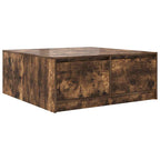 Tavolino da Salotto con Cassetti Rovere Fumo 100x100x40 cm
