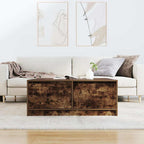 Tavolino da Salotto con Cassetti Rovere Fumo 100x100x40 cm