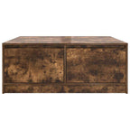 Tavolino da Salotto con Cassetti Rovere Fumo 100x100x40 cm