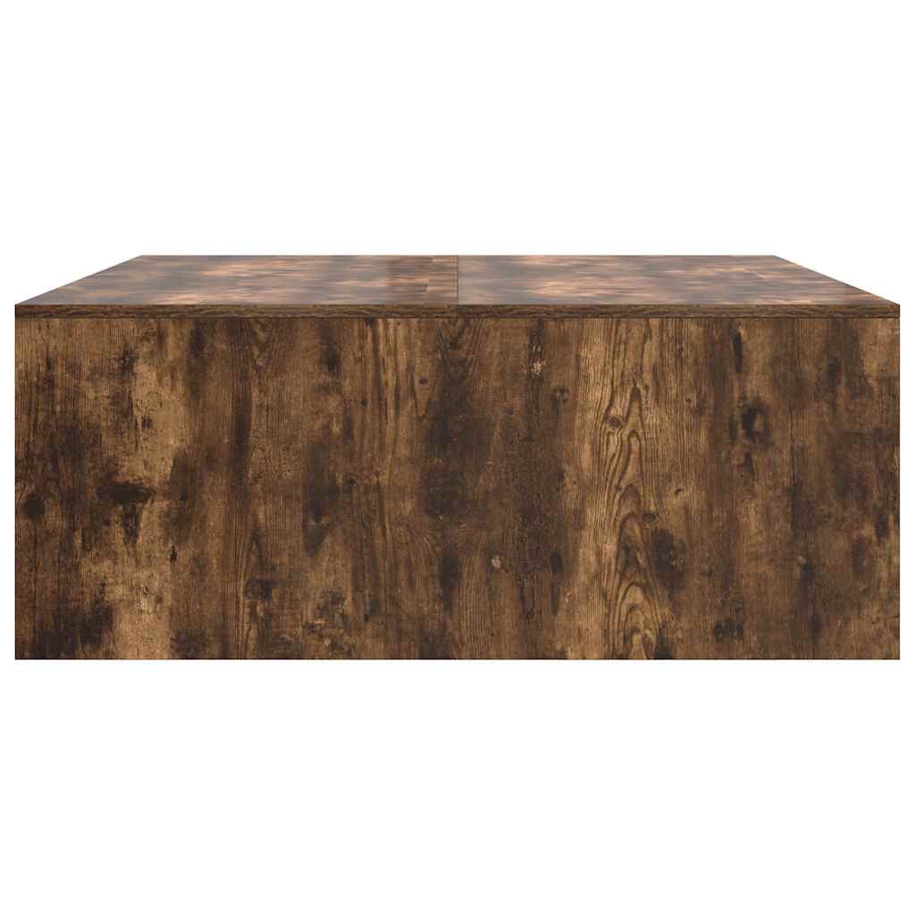 Tavolino da Salotto con Cassetti Rovere Fumo 100x100x40 cm