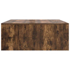 Tavolino da Salotto con Cassetti Rovere Fumo 100x100x40 cm