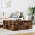 Tavolino da Salotto con Cassetti Rovere Fumo 100x100x40 cm