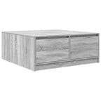 Tavolino da Salotto con Cassetti Grigio Sonoma 100x100x40 cm