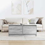 Tavolino da Salotto con Cassetti Grigio Sonoma 100x100x40 cm