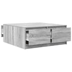 Tavolino da Salotto con Cassetti Grigio Sonoma 100x100x40 cm