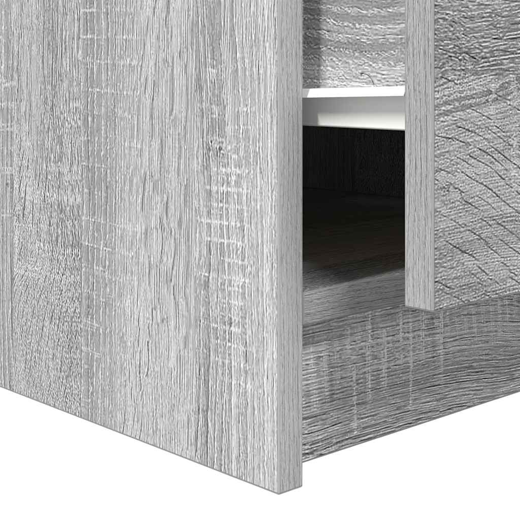 Tavolino da Salotto con Cassetti Grigio Sonoma 100x100x40 cm
