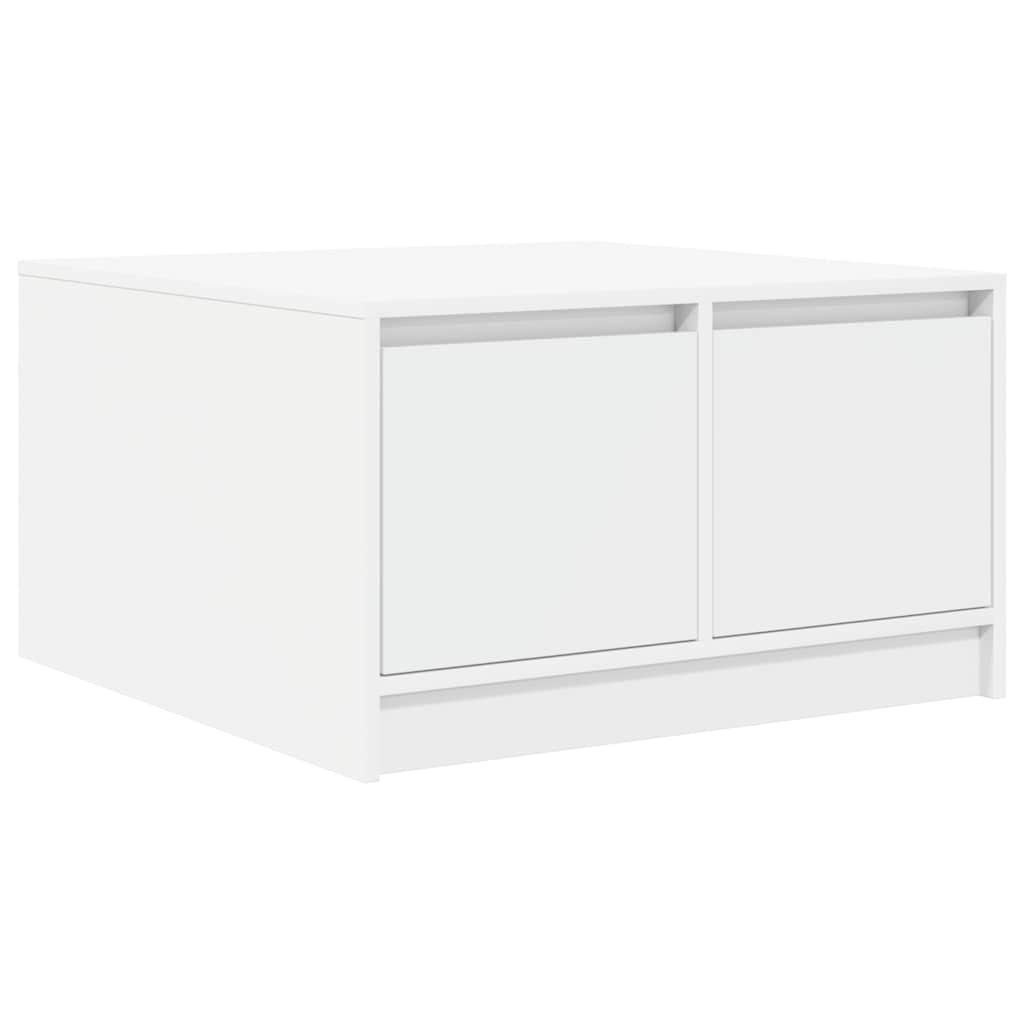 Tavolino da Salotto con Cassetti Bianco 70,5x70x40 cm