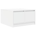 Tavolino da Salotto con Cassetti Bianco 70,5x70x40 cm