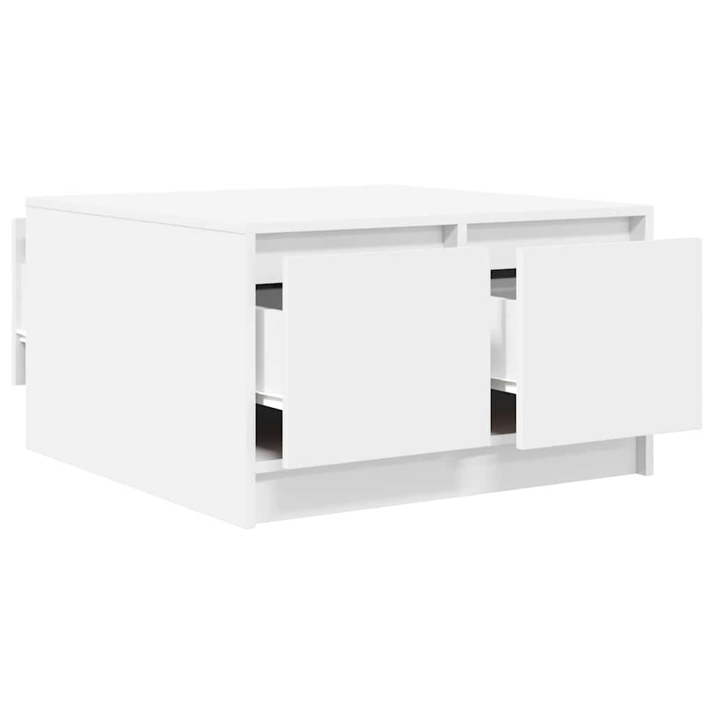 Tavolino da Salotto con Cassetti Bianco 70,5x70x40 cm
