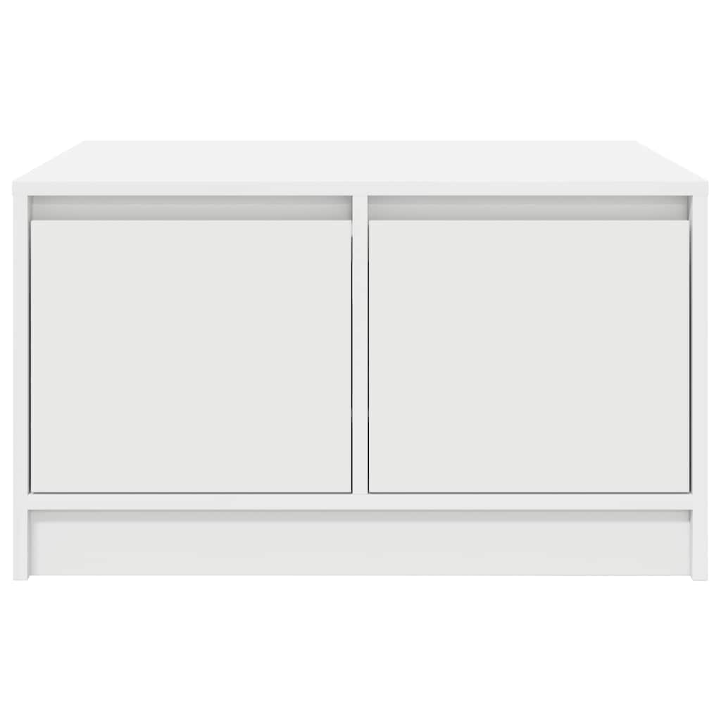 Tavolino da Salotto con Cassetti Bianco 70,5x70x40 cm
