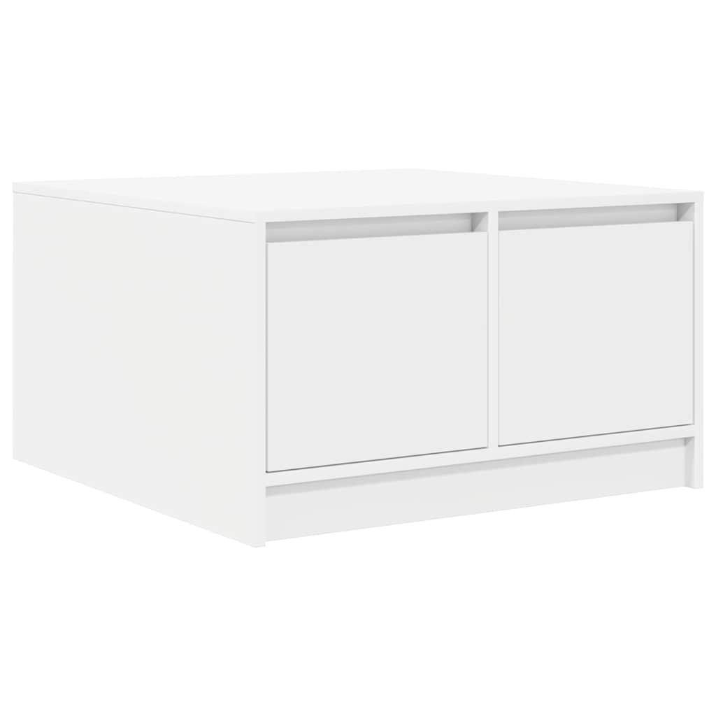Tavolino da Salotto con Cassetti Bianco 70,5x70x40 cm