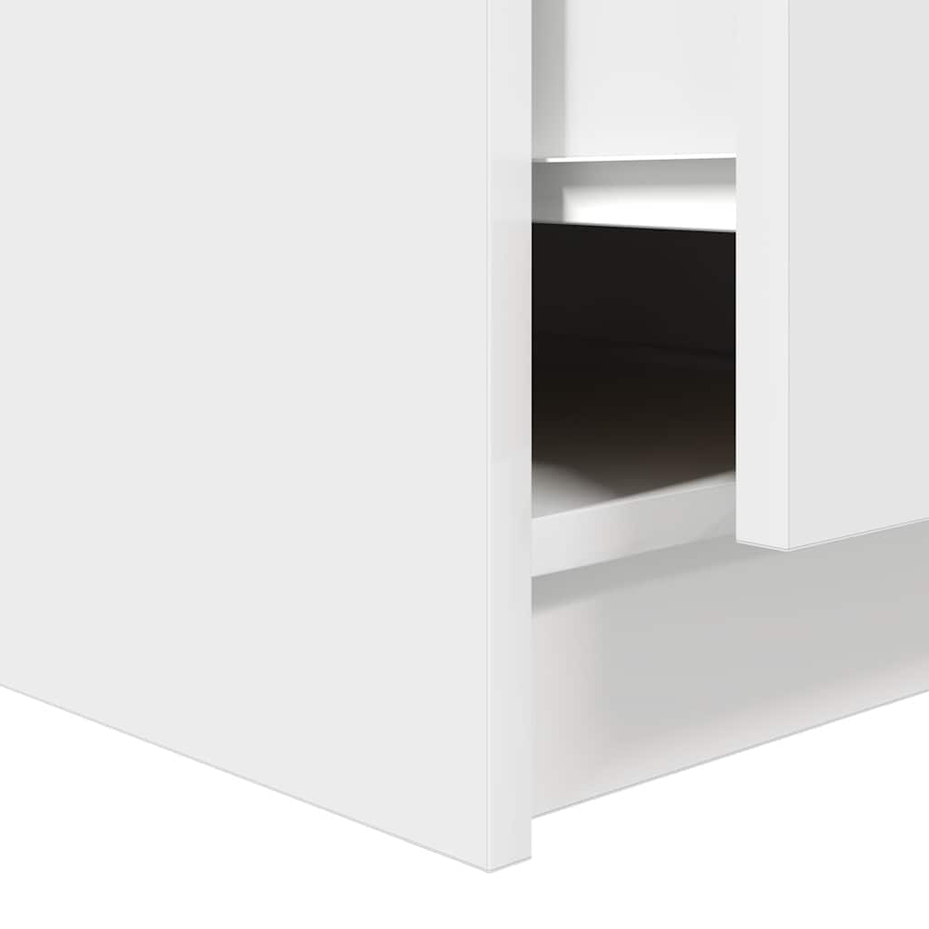 Tavolino da Salotto con Cassetti Bianco 70,5x70x40 cm