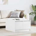 Tavolino da Salotto con Cassetti Bianco 70,5x70x40 cm