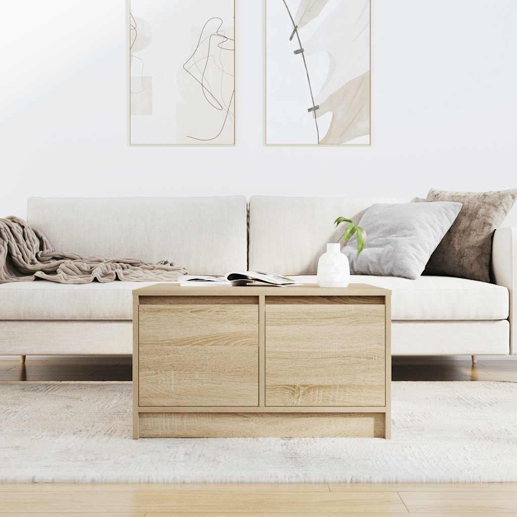 Tavolino da Salotto con Cassetti Rovere Sonoma 70,5x70x40 cm
