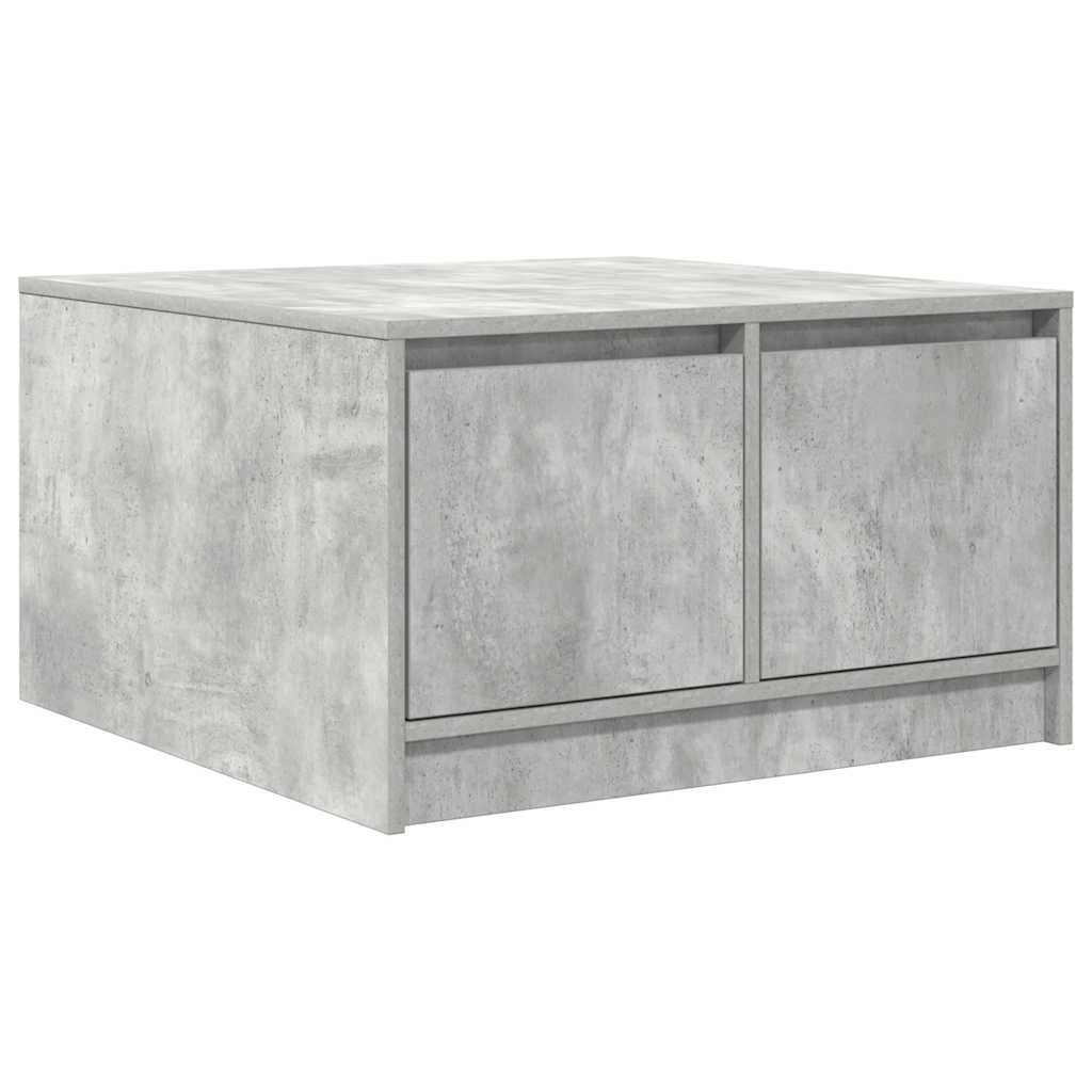 Tavolino da Salotto con Cassetti Grigio Cemento 70,5x70x40 cm
