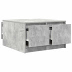 Tavolino da Salotto con Cassetti Grigio Cemento 70,5x70x40 cm