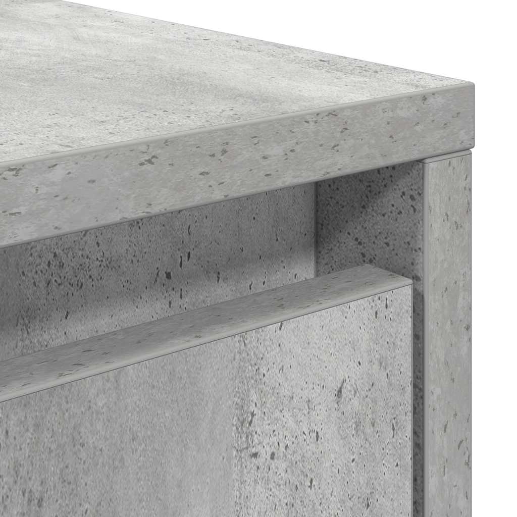 Tavolino da Salotto con Cassetti Grigio Cemento 70,5x70x40 cm
