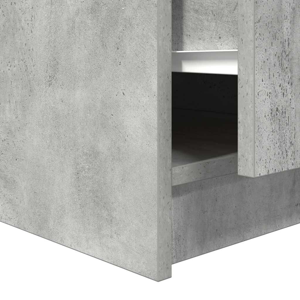 Tavolino da Salotto con Cassetti Grigio Cemento 70,5x70x40 cm
