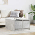 Tavolino da Salotto con Cassetti Grigio Cemento 70,5x70x40 cm
