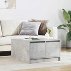 Tavolino da Salotto con Cassetti Grigio Cemento 70,5x70x40 cm