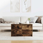 Tavolino da Salotto con Cassetti Rovere Fumo 70,5x70x40 cm