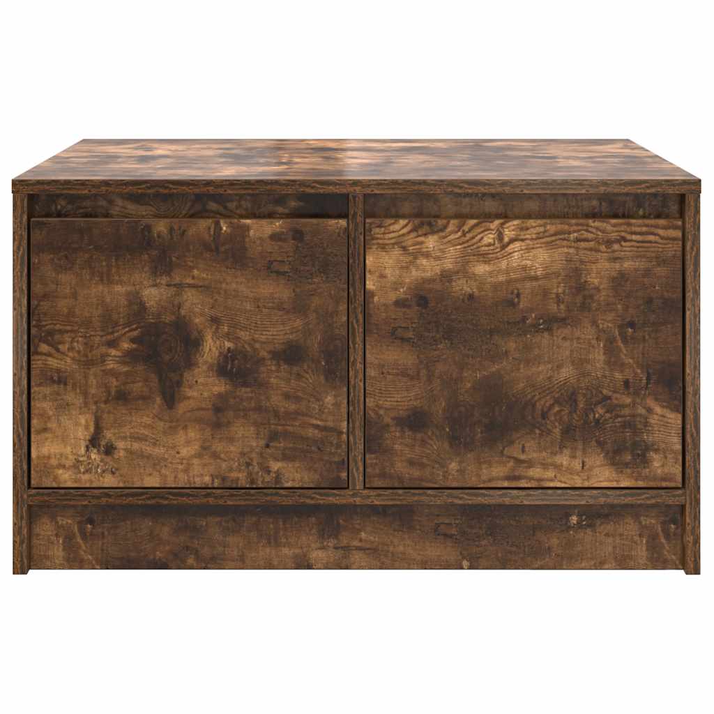 Tavolino da Salotto con Cassetti Rovere Fumo 70,5x70x40 cm
