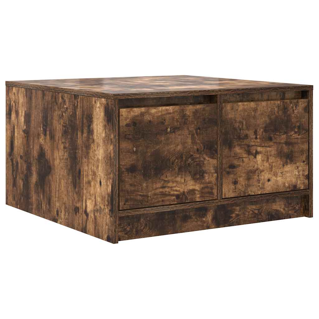 Tavolino da Salotto con Cassetti Rovere Fumo 70,5x70x40 cm