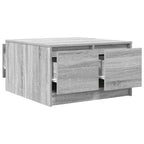 Tavolino da Salotto con Cassetti Grigio Sonoma 70,5x70x40 cm