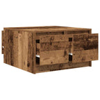 Tavolino da Salotto con Cassetti Legno Antico 70,5x70x40 cm
