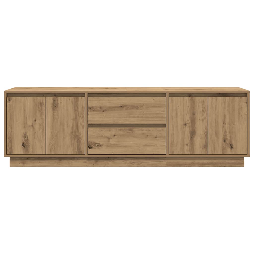 Mobile Porta TV con Luci LED Rovere Artigianale 160,5x41x50 cm