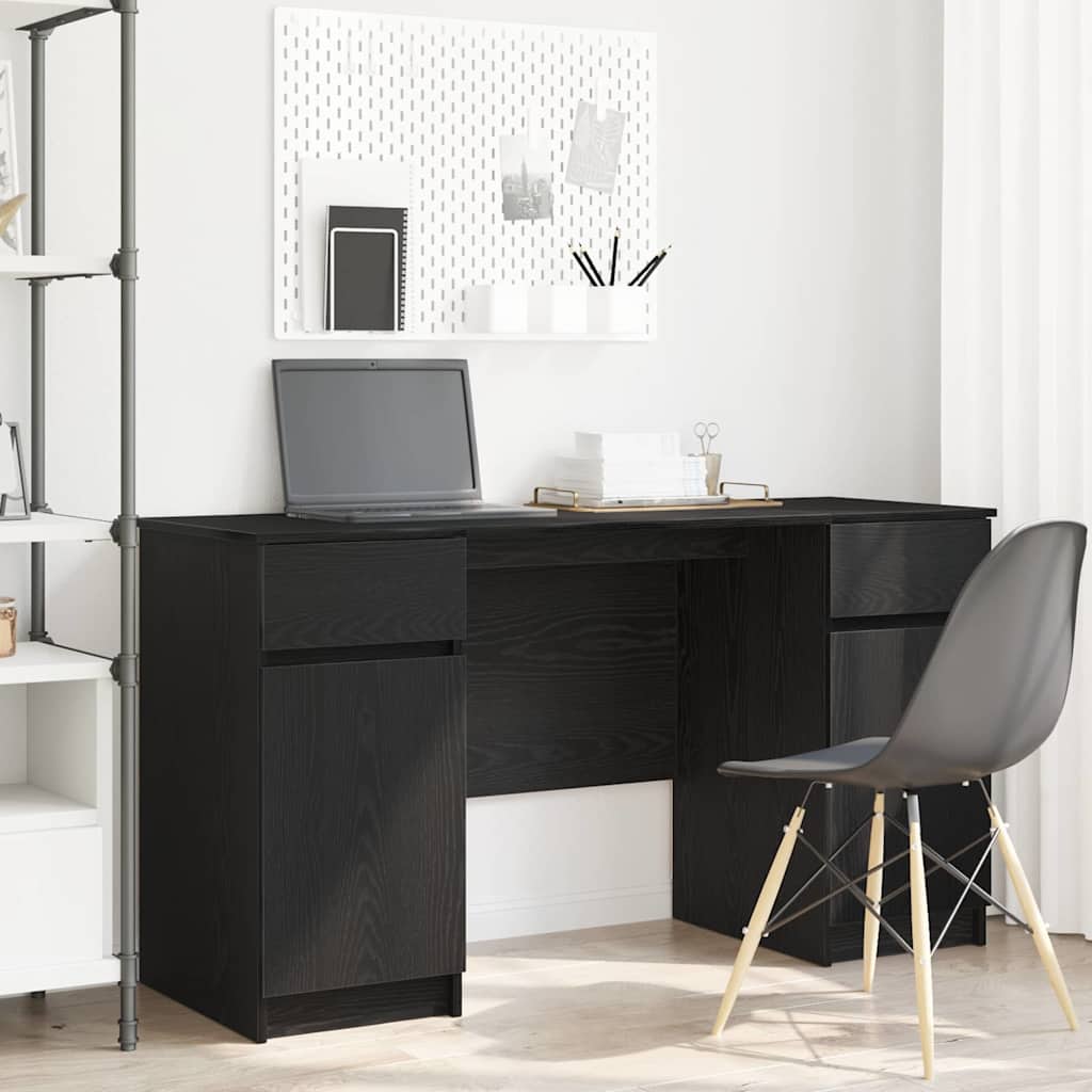 Scrivania Rovere nero 140 x 49 x 76 cm Legno multistrato