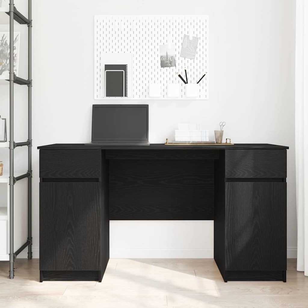 Scrivania Rovere nero 140 x 49 x 76 cm Legno multistrato