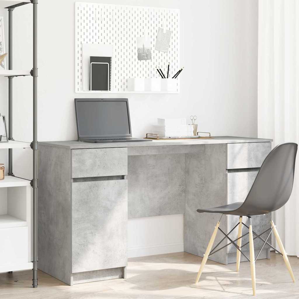 Scrivania Grigio cemento 140 x 49 x 76 cm Legno multistrato