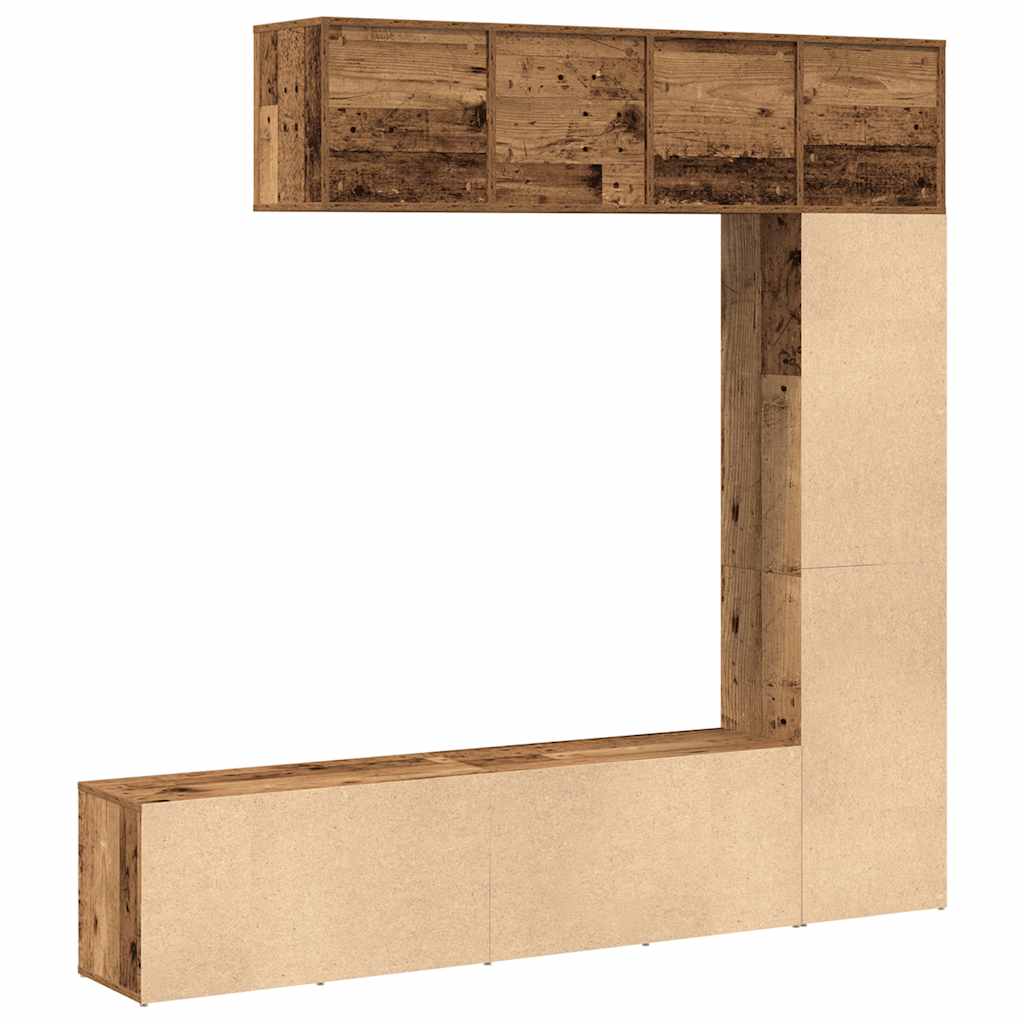 Librerie 3 pz Legno Antico in Legno Multistrato