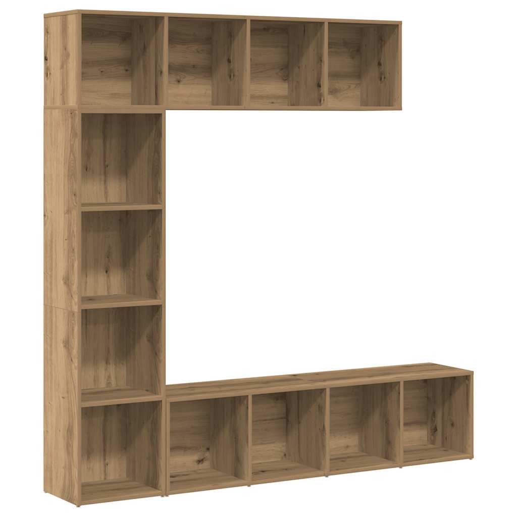 Librerie 3 pz Rovere Artigianale in Legno Multistrato