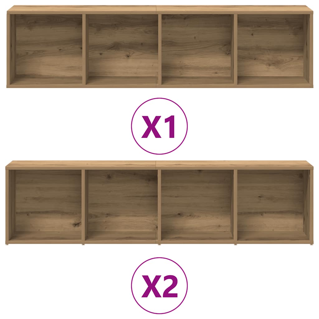 Librerie 3 pz Rovere Artigianale in Legno Multistrato