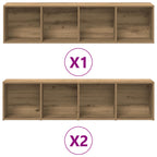 Librerie 3 pz Rovere Artigianale in Legno Multistrato
