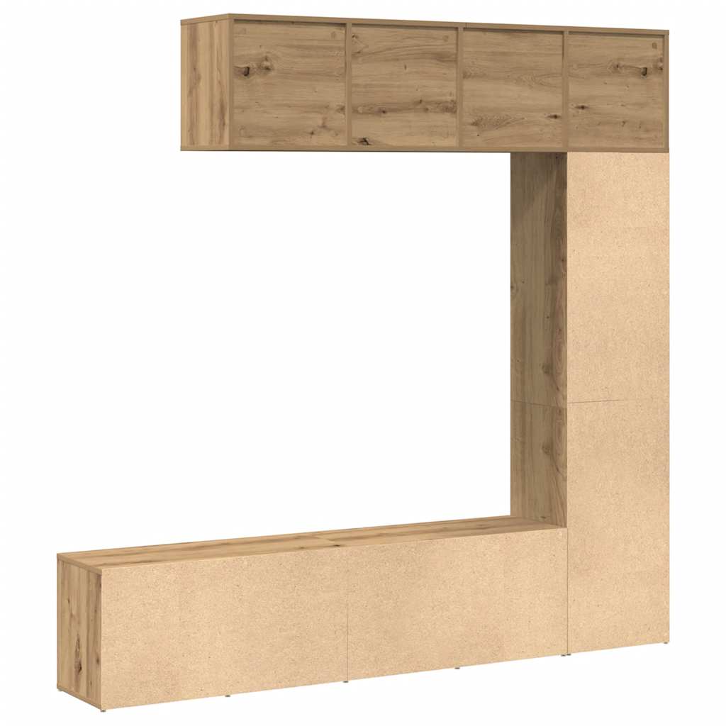 Librerie 3 pz Rovere Artigianale in Legno Multistrato