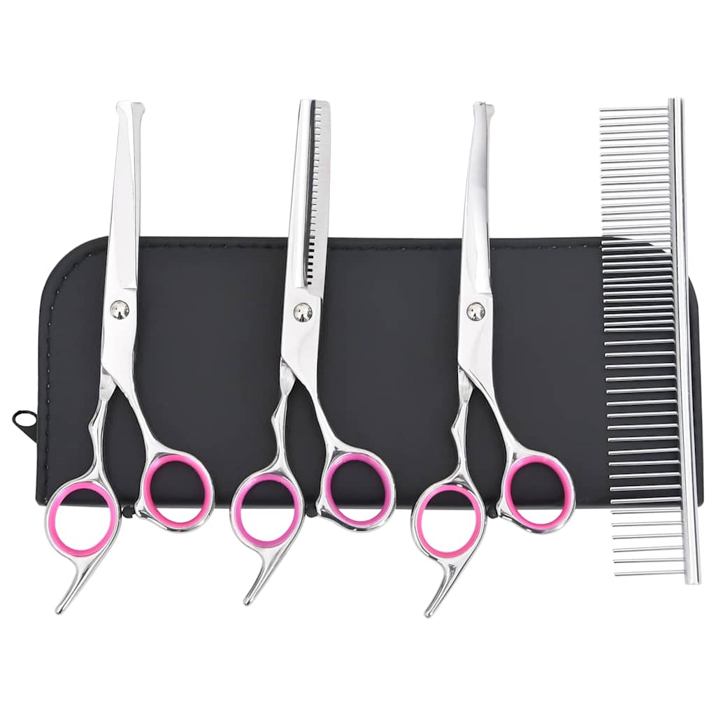 Set Forbici da Toelettatura Cani 4 pz in Acciaio Inossidabile