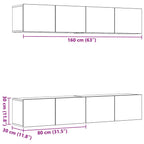 Mobili TV a Parete 4 pz Legno Antico in Legno Multistrato