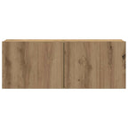Mobili TV a Parete 4 pz Rovere Artigianale in Legno Multistrato