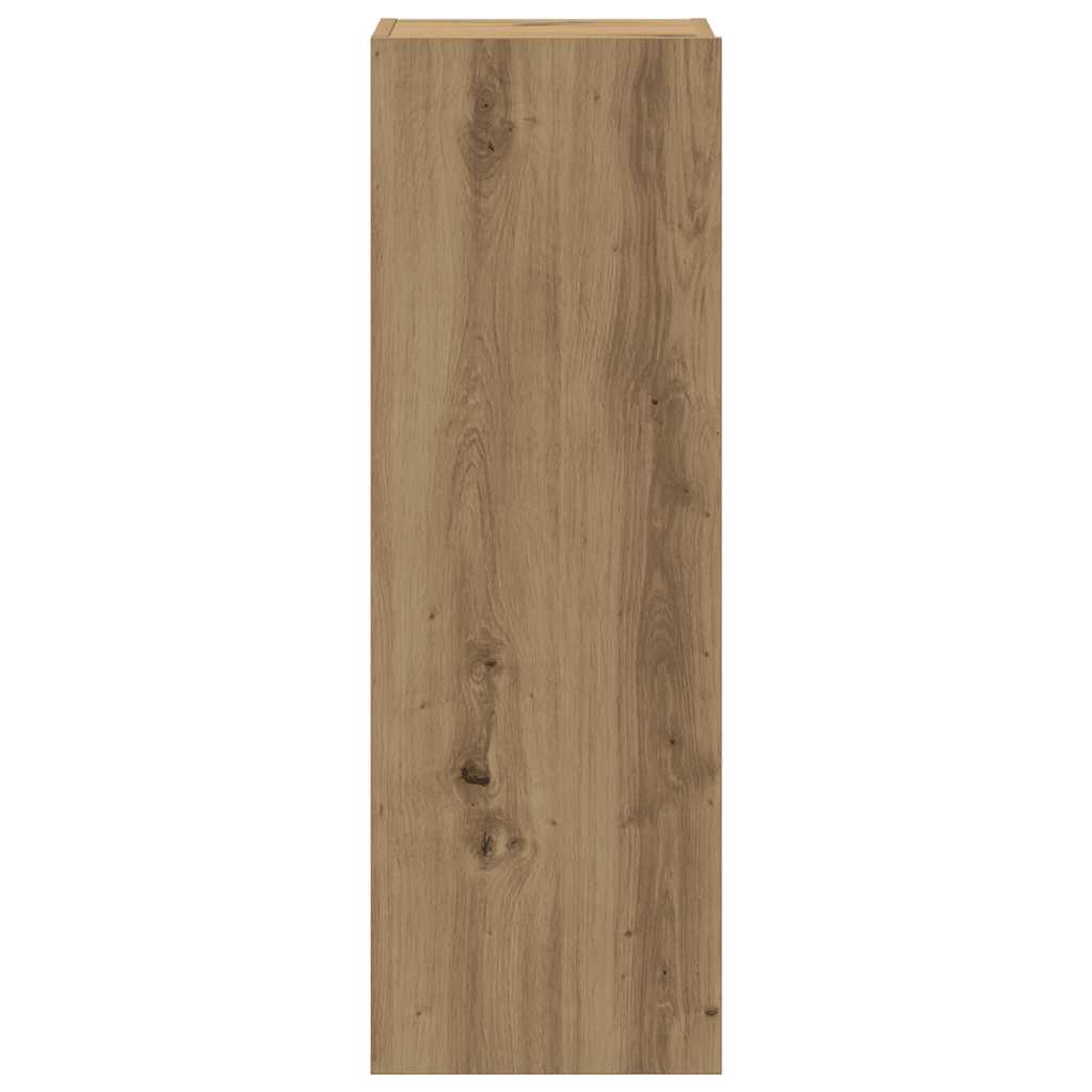 Mobili TV a Parete 4 pz Rovere Artigianale in Legno Multistrato