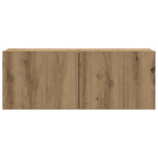 Mobili TV a Parete 4 pz Rovere Artigianale in Legno Multistrato