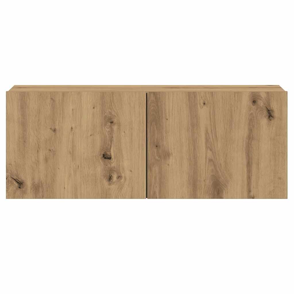 Mobili TV a Parete 3 pz Rovere Artigianale in Legno Multistrato