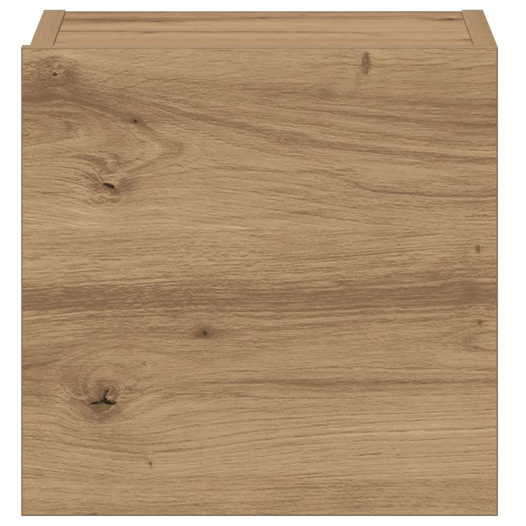 Mobili TV a Parete 3 pz Rovere Artigianale in Legno Multistrato