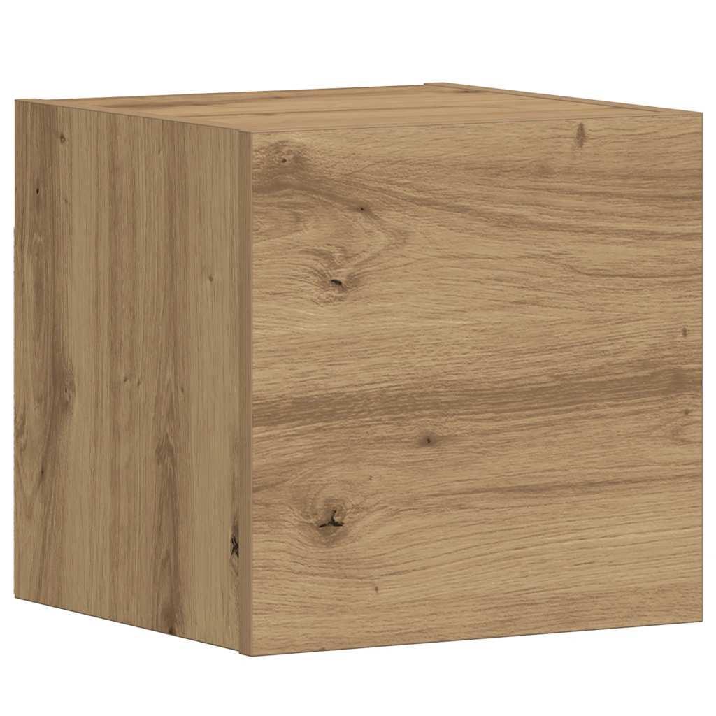 Mobili TV a Parete 3 pz Rovere Artigianale in Legno Multistrato