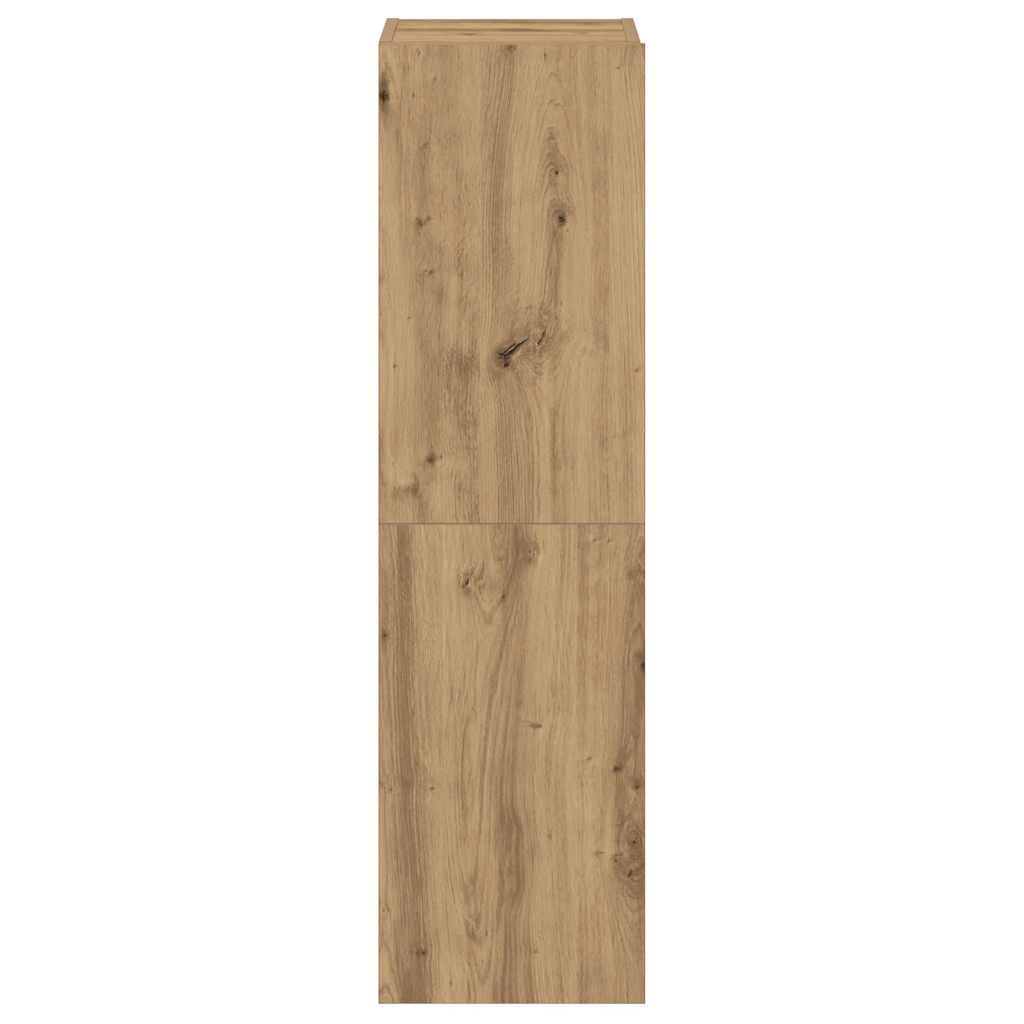 Mobili TV a Parete 3 pz Rovere Artigianale in Legno Multistrato