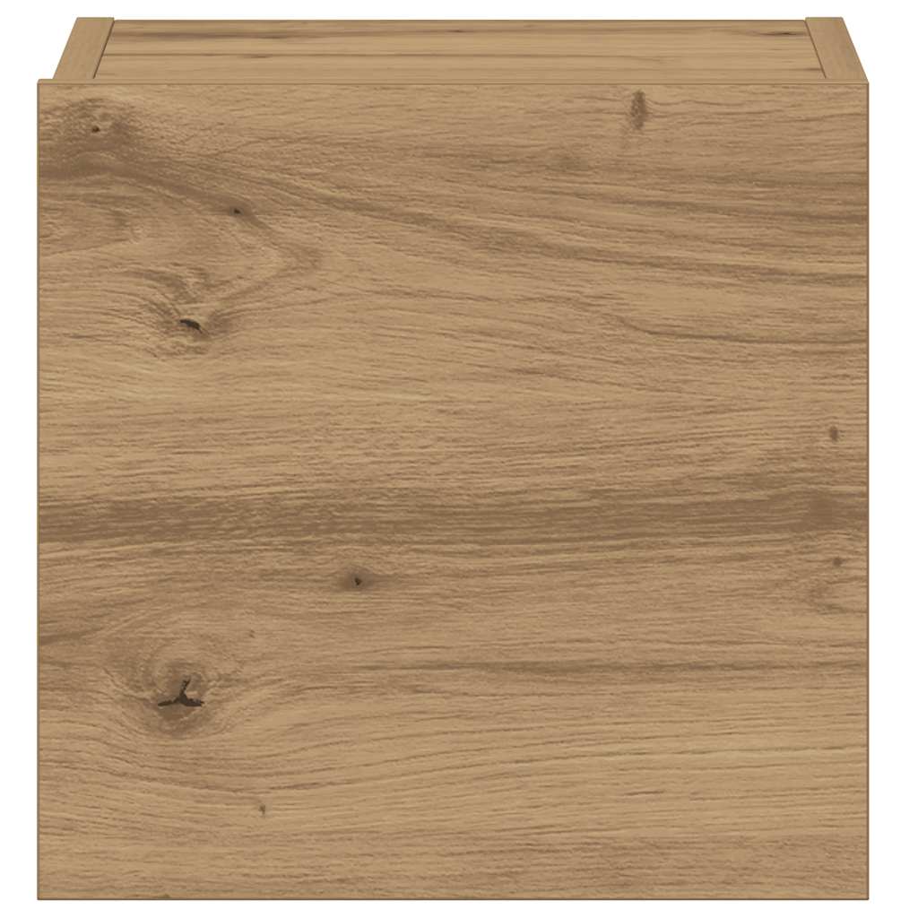 Mobili TV a Parete 3 pz Rovere Artigianale in Legno Multistrato