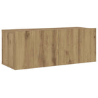 Mobili TV a Parete 3 pz Rovere Artigianale in Legno Multistrato